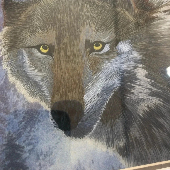 Vtg Silk Wolf Artwork - Picture 5 of 10